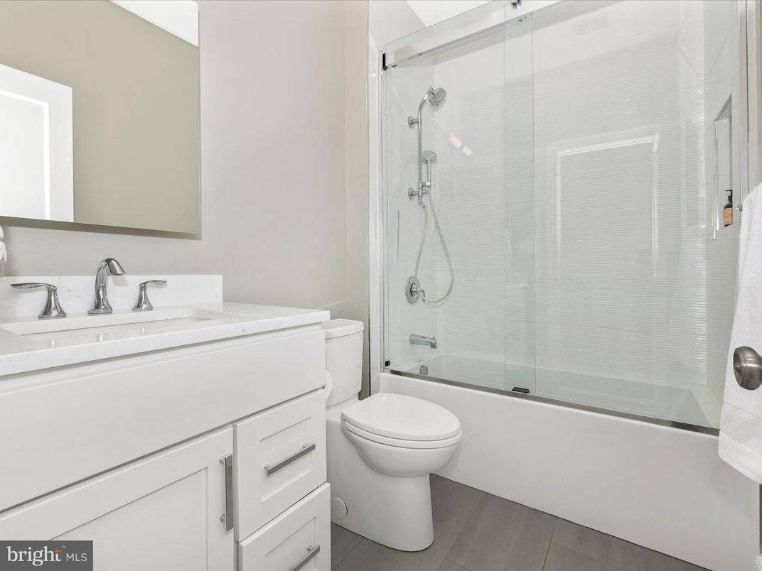 Bathroom, Glass Shower, Interior, Wood Texture Flooring