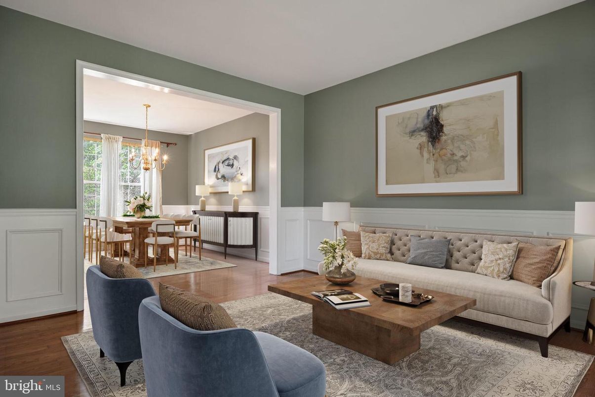 Dining room, Interior, Living room, Pendant Lights, Wood Texture Flooring