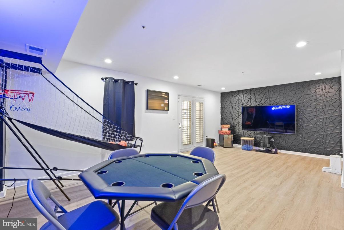 Game Room, Interior, Recessed Lighting, Wood Texture Flooring