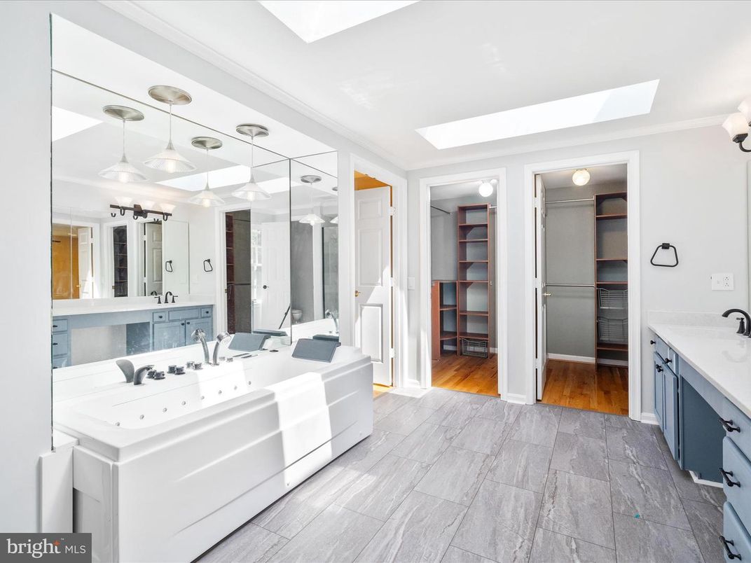 Bathroom, Dual Sink Vanities, Interior, Walk-in Closets, Wood Texture Flooring