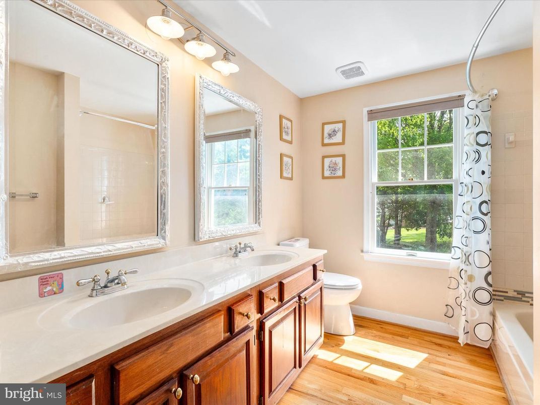 Bathroom, Dual Sink Vanities, Interior, Wood Texture Flooring
