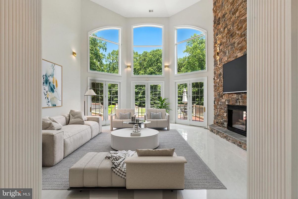 Fireplace, Interior, Living room, Stone Walls