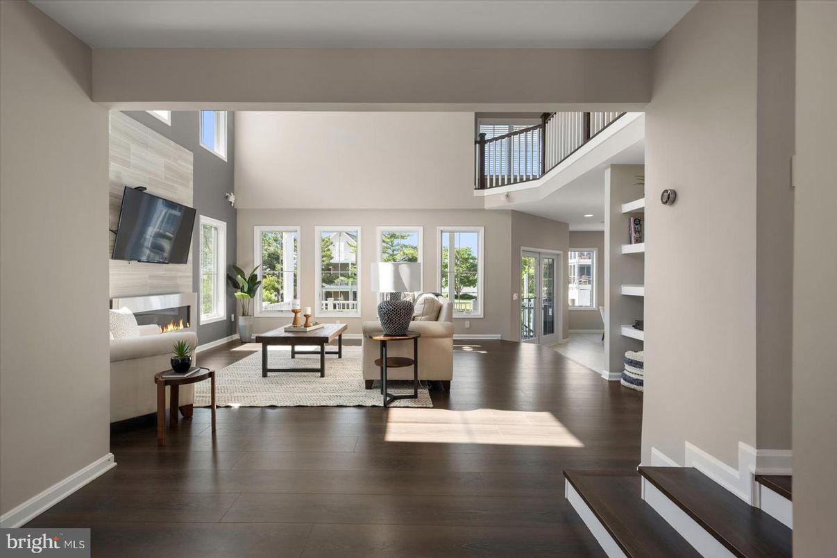 Fireplace, Interior, Living room, Wood Texture Flooring