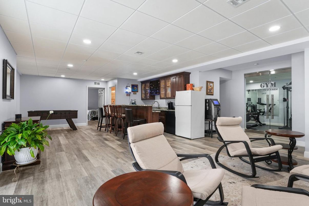 Fitness Equipment, Game Room, Interior, Recessed Lighting, Wood Texture Flooring