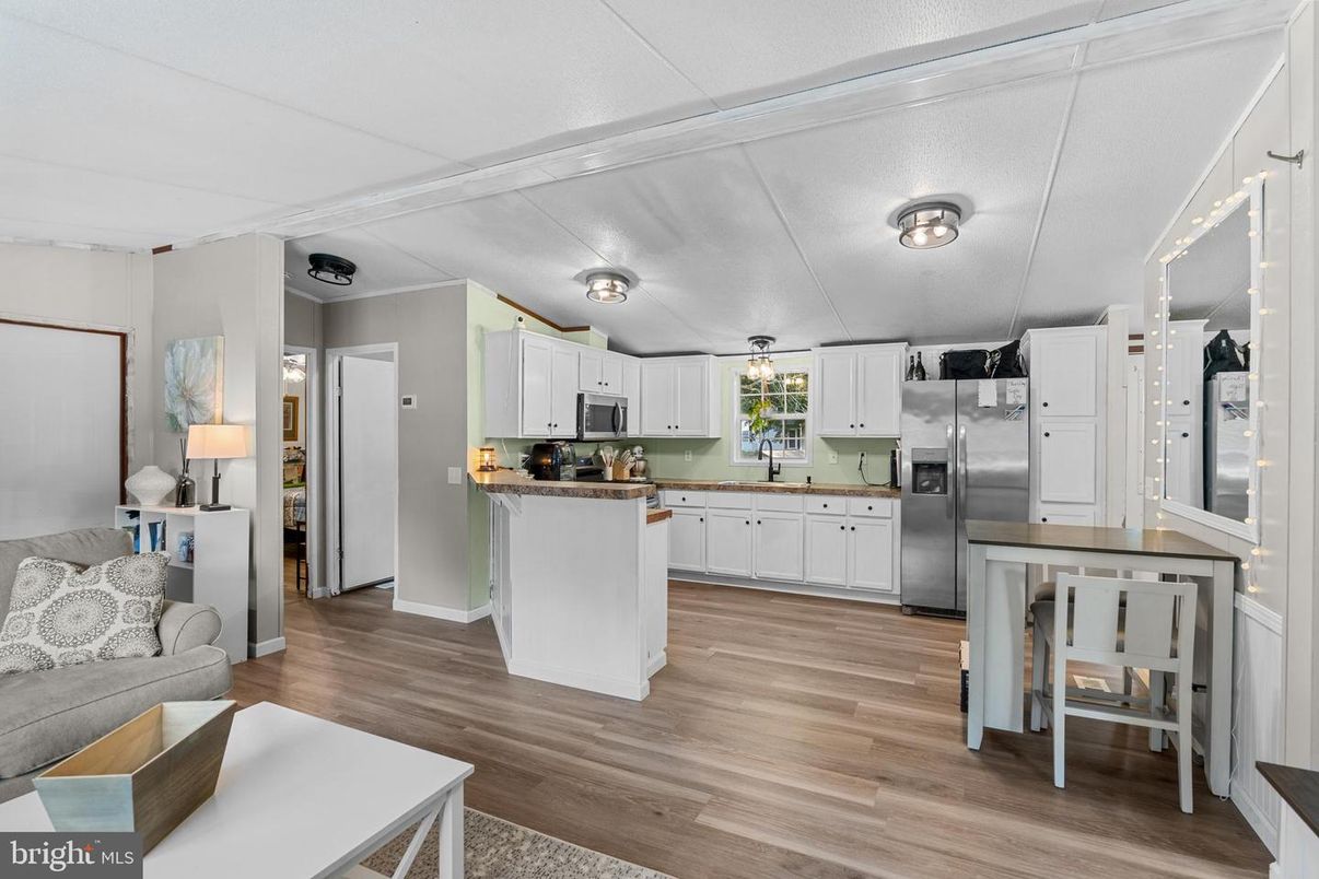 Interior, Kitchen, Stainless Steel Appliances, Wood Texture Flooring