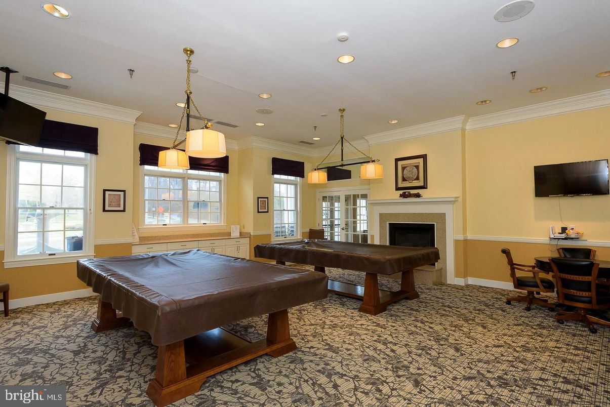 Billiard Table, Fireplace, Game Room, Interior, Pendant Lights, Recessed Lighting