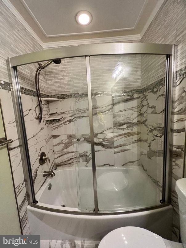 Bathroom, Glass Shower, Interior, Marble Walls, Recessed Lighting