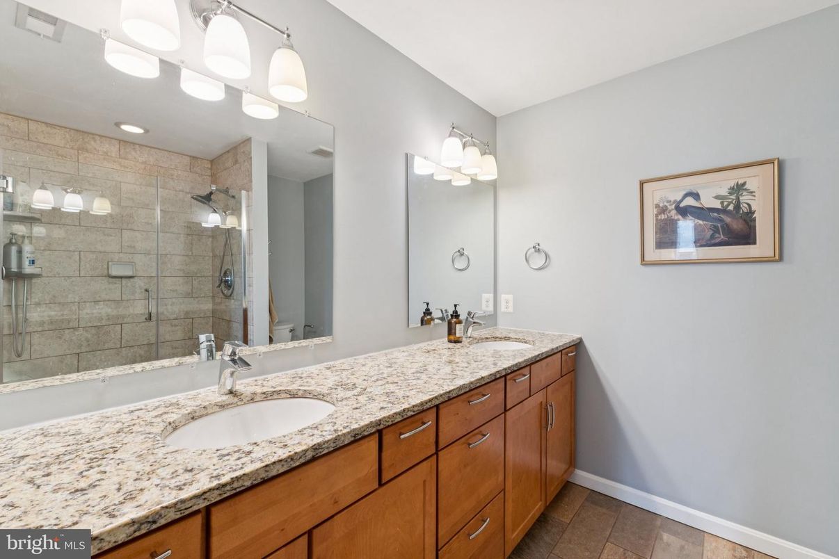 Bathroom, Dual Sink Vanities, Glass Shower, Interior