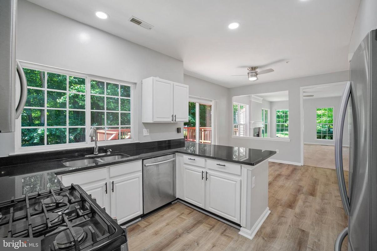 Interior, Kitchen, Recessed Lighting, Wood Texture Flooring