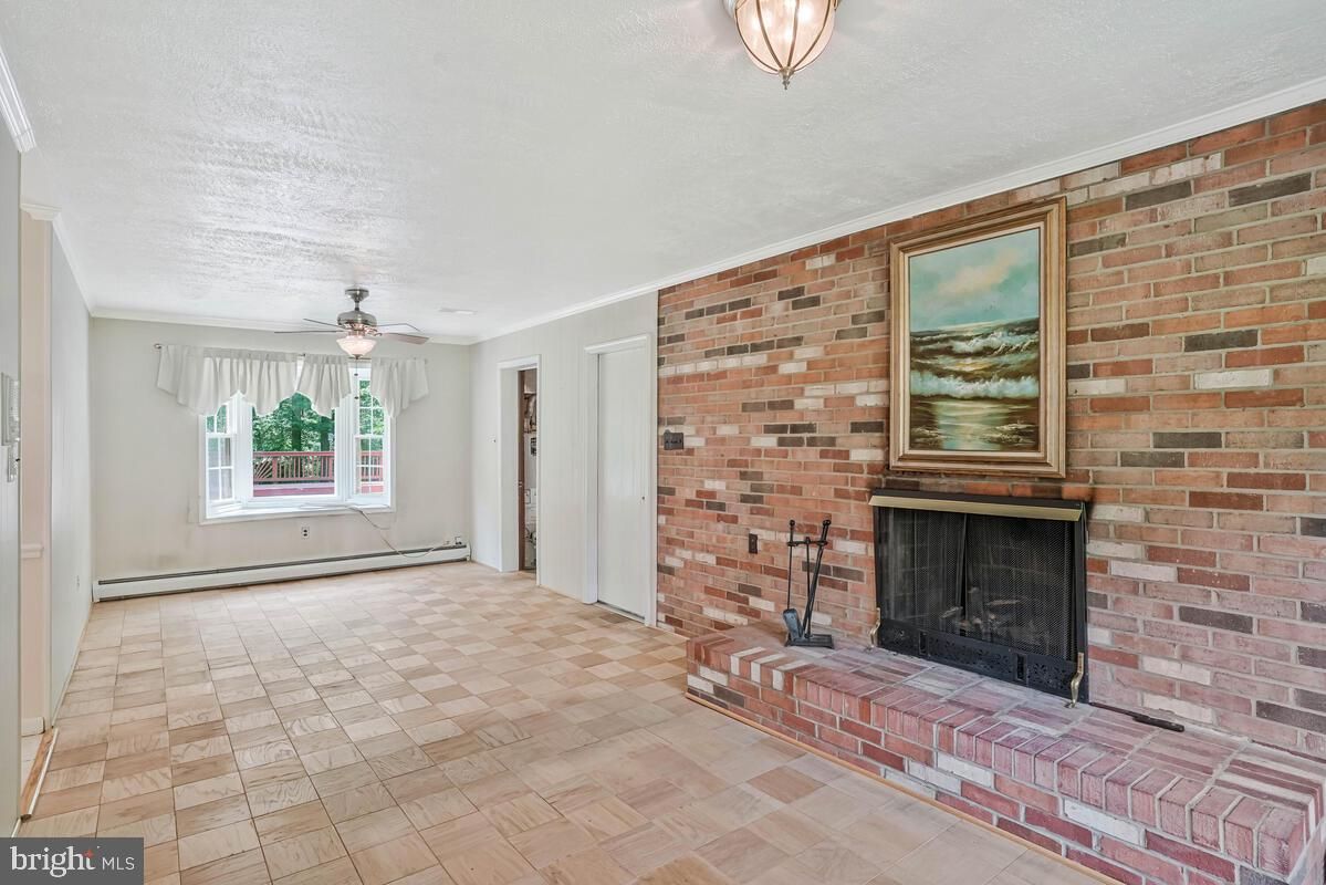 Empty room, Fireplace, Interior, Stone Walls