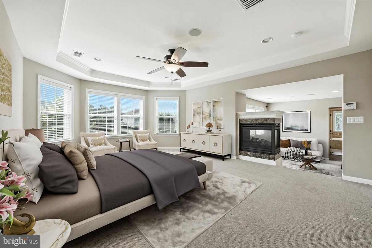 Bedroom, Fireplace, Interior, Recessed Lighting