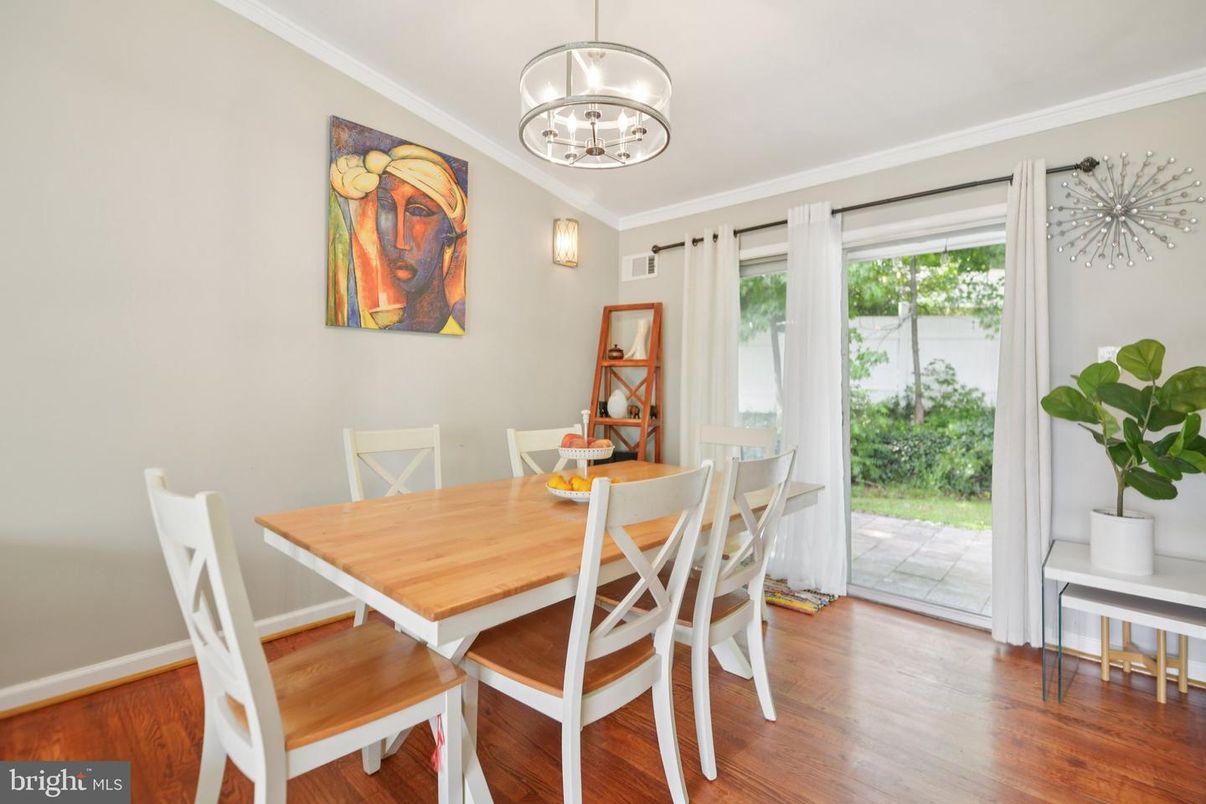 Chandelier, Dining room, Interior, Wood Texture Flooring