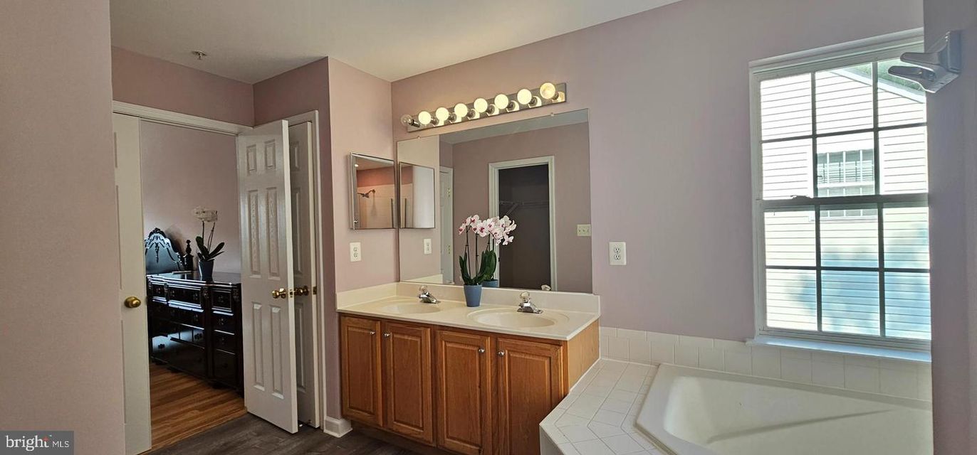 Bathroom, Interior, Tile Countertops, Wood Texture Flooring