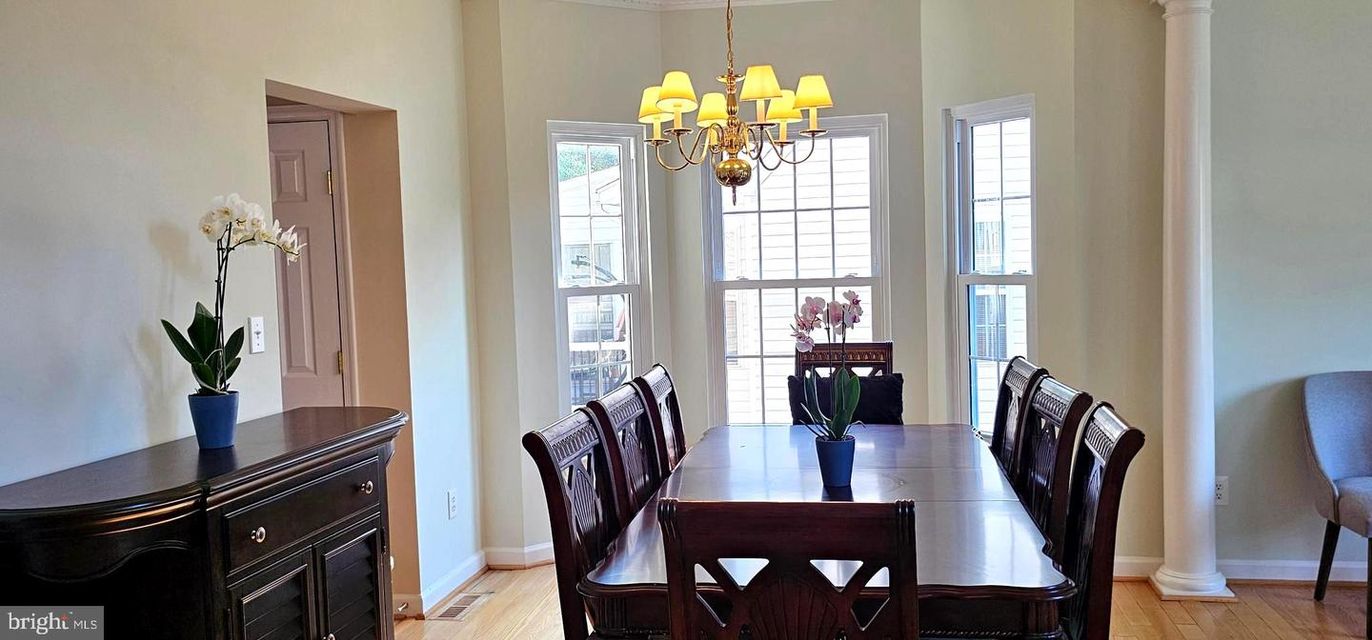 Chandelier, Dining room, Interior, Wood Texture Flooring