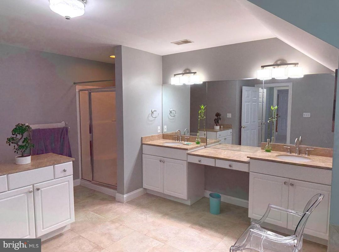 Bathroom, Dual Sink Vanities, Glass Shower, Interior