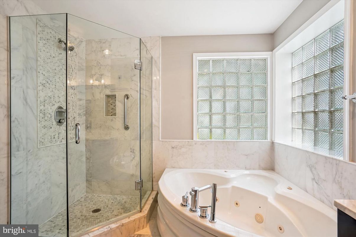 Bathroom, Glass Shower, Interior, Marble Walls