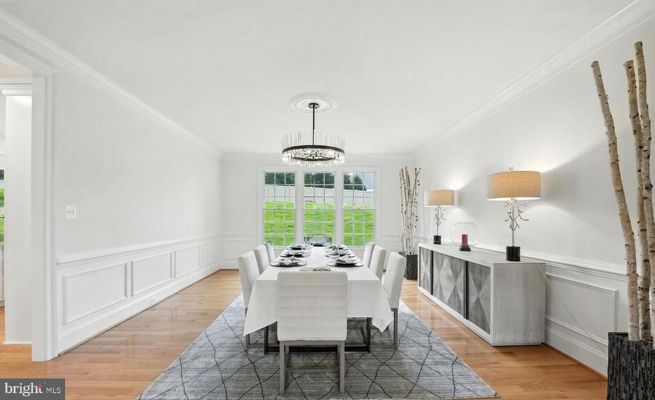 Chandelier, Dining room, Interior, Wood Texture Flooring