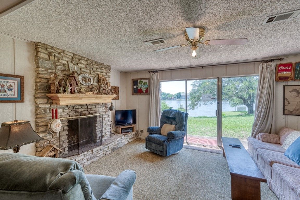 Fireplace, Interior, Living room, Stone Walls, Sun Room