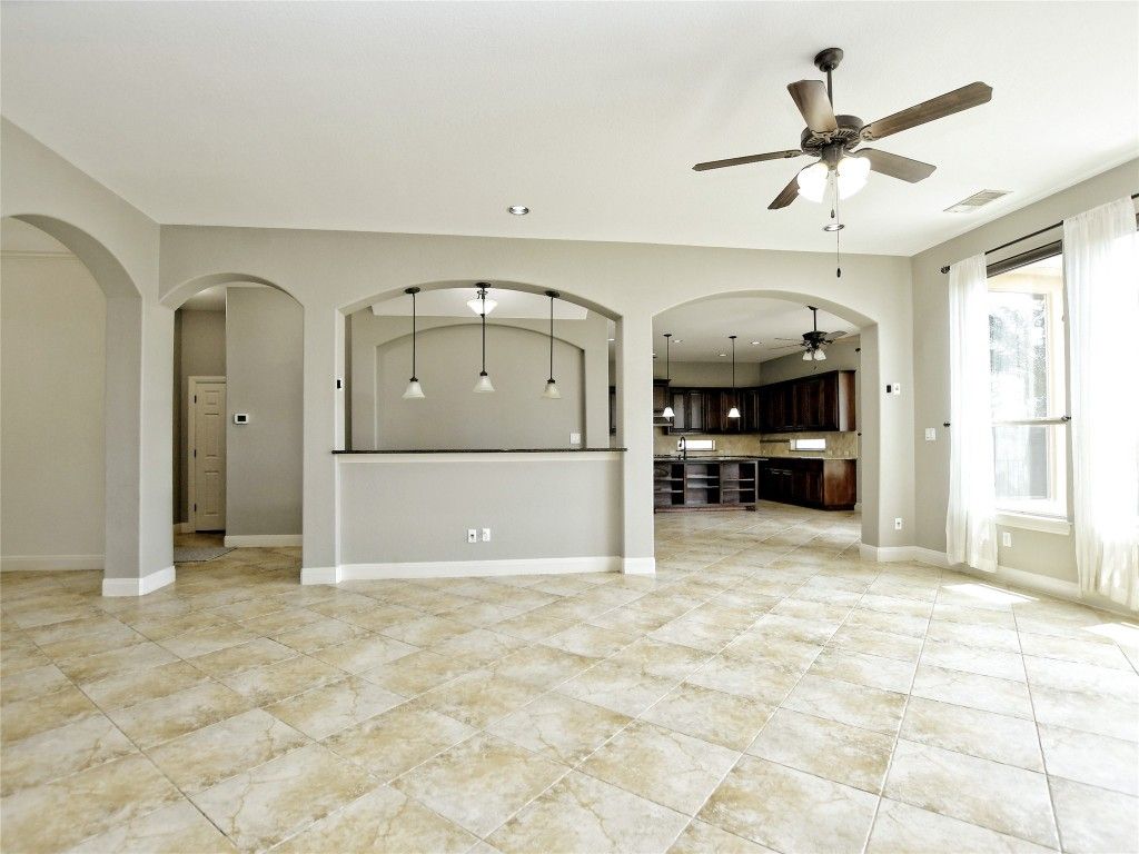 Empty room, Interior, Kitchen, Pendant Lights, Recessed Lighting
