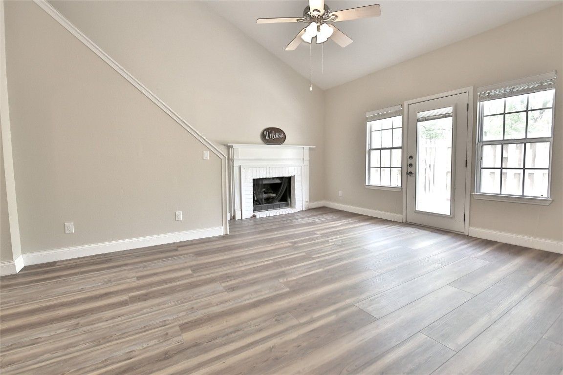 Empty room, Fireplace, Interior, Wood Texture Flooring