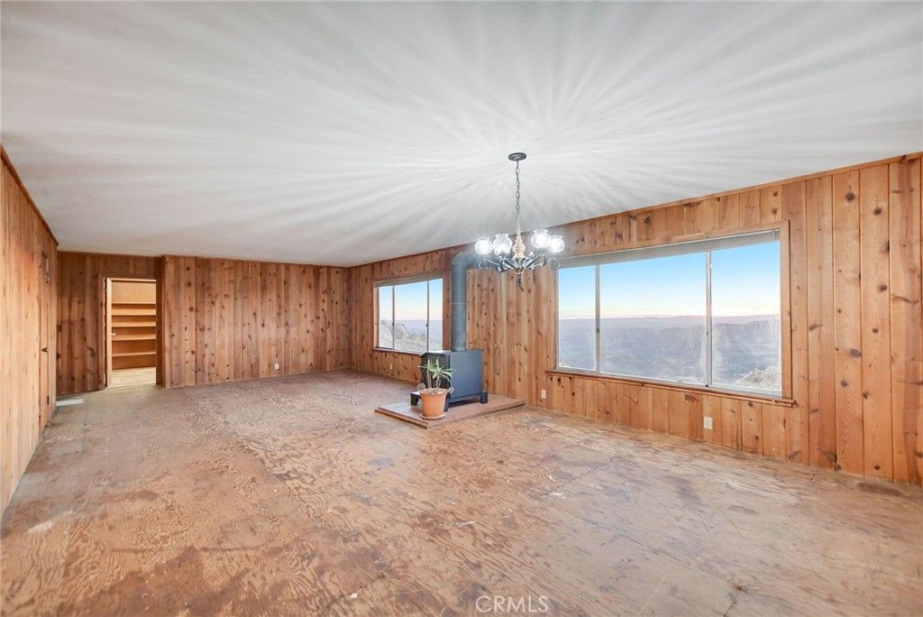 Chandelier, Empty room, Interior, Wooden Walls