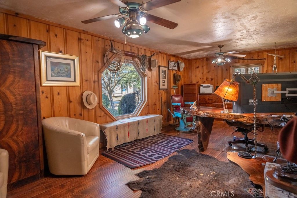 Home Office, Interior, Wood Texture Flooring, Wooden Walls