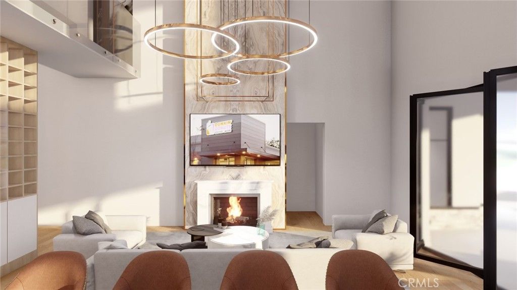 Fireplace, Interior, Living room, Pendant Lights