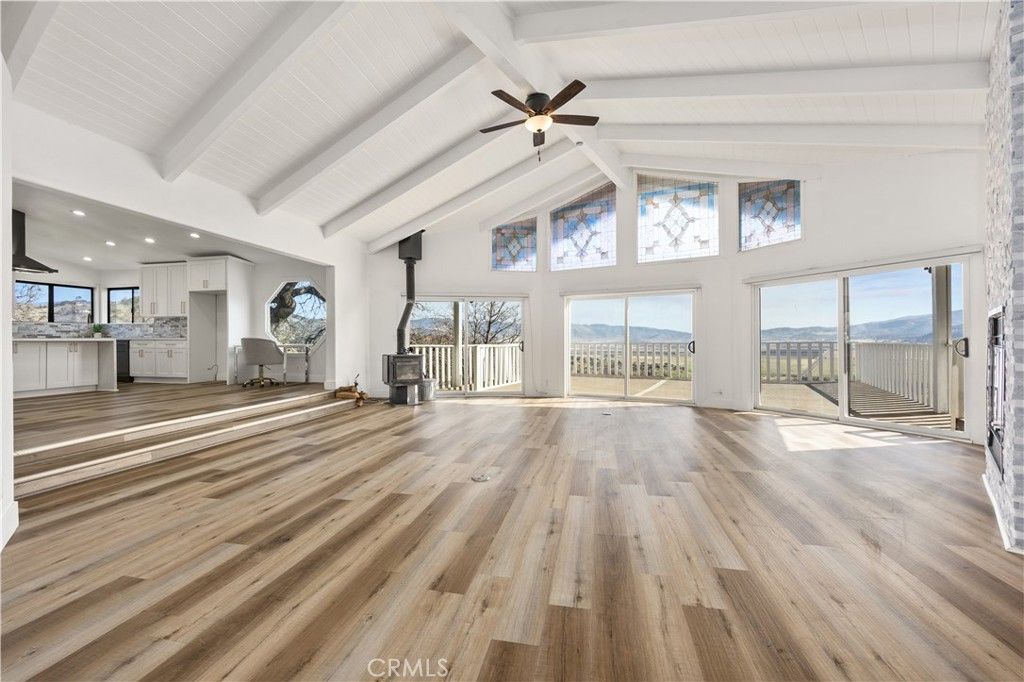 Empty room, Interior, Kitchen, Recessed Lighting, Wood Texture Flooring