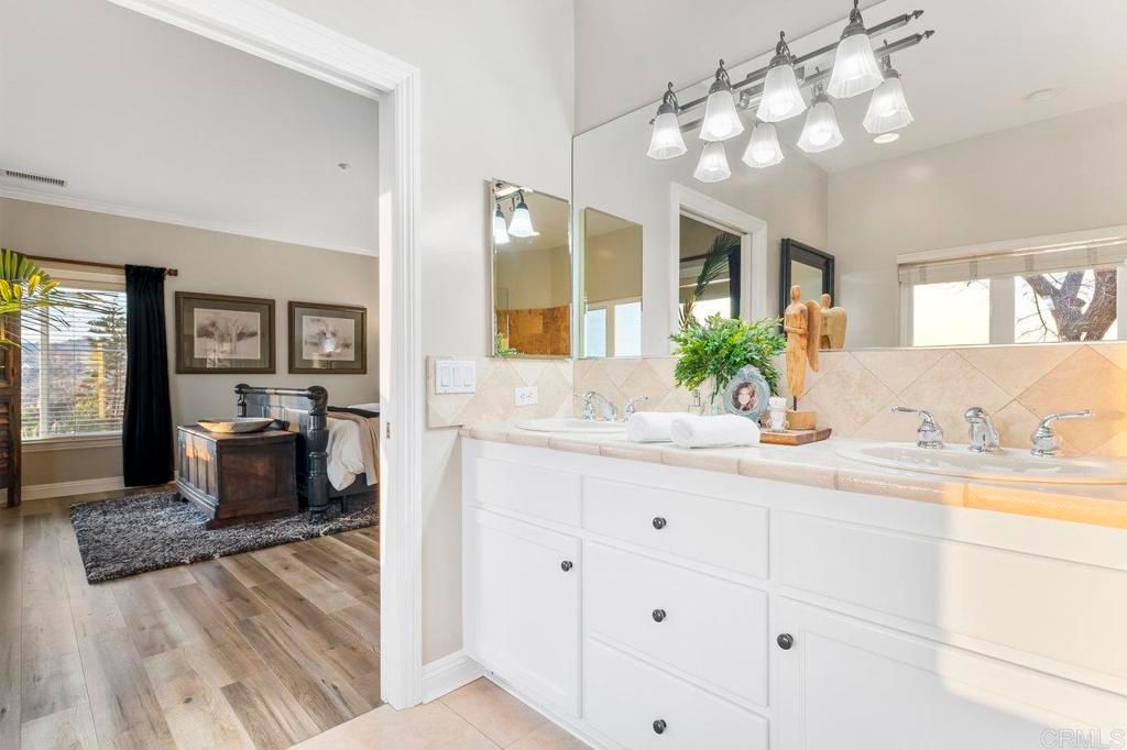 Bathroom, Dual Sink Vanities, Interior, Wood Texture Flooring
