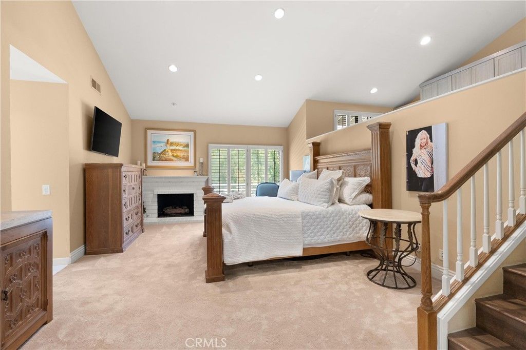Bedroom, Fireplace, Interior, Recessed Lighting