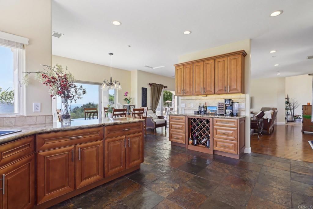 Dining room, Interior, Kitchen, Pendant Lights, Recessed Lighting, Wood Texture Flooring