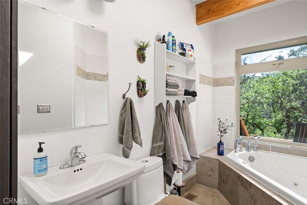 Bathroom, Interior, Wooden Beams
