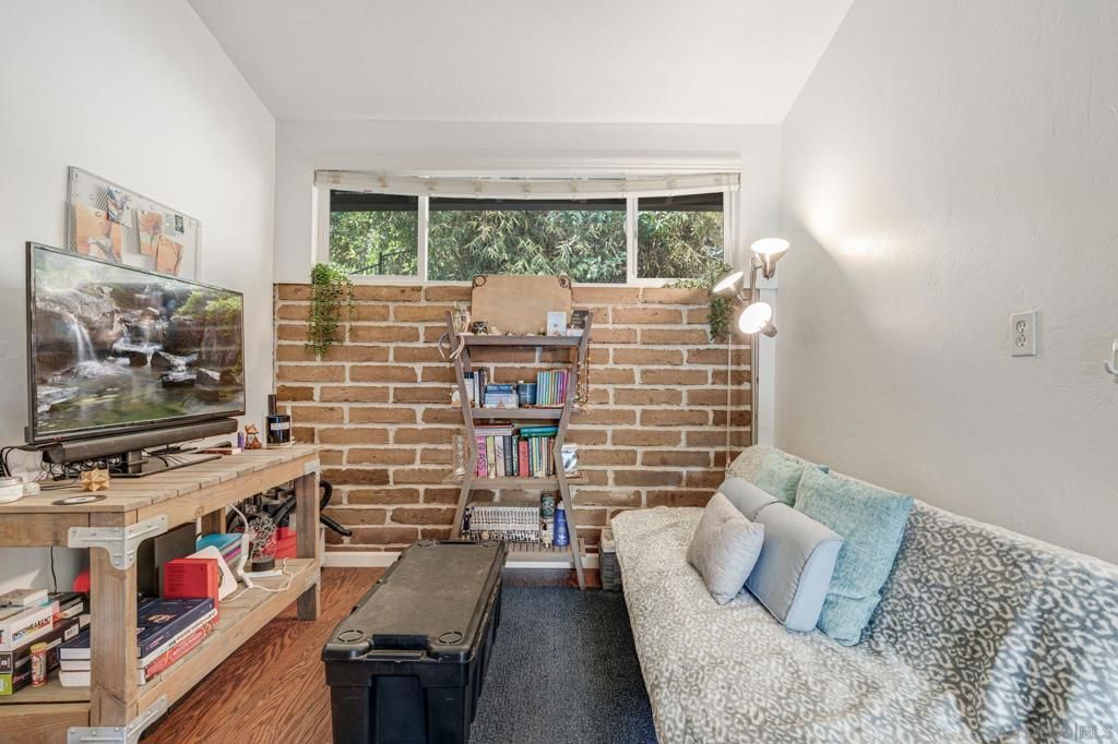 Interior, Living room, Stone Walls, Wood Texture Flooring