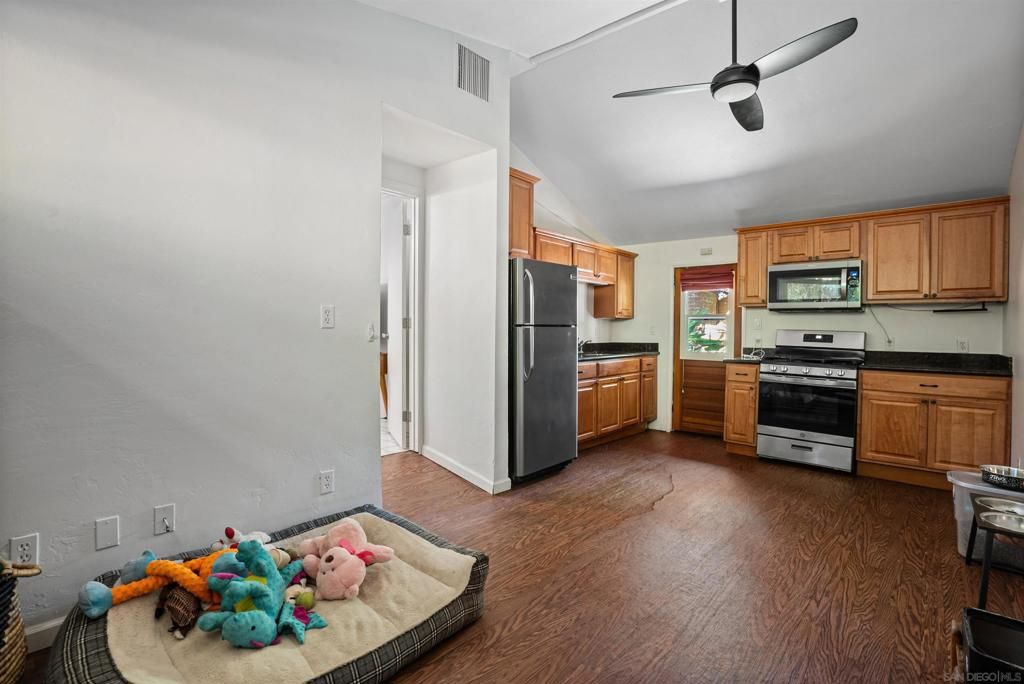Interior, Kitchen, Stainless Steel Appliances, Wood Texture Flooring