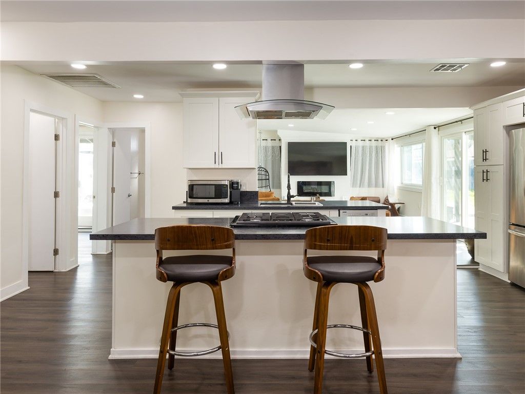 Interior, Kitchen, Recessed Lighting, Wood Texture Flooring