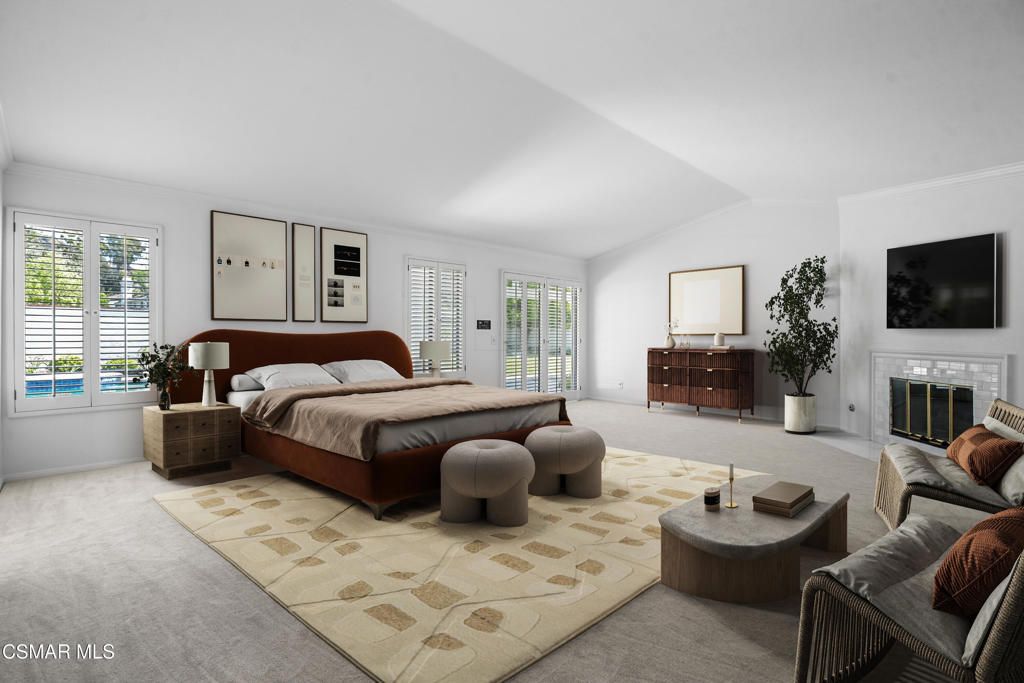 Bedroom, Fireplace, Interior