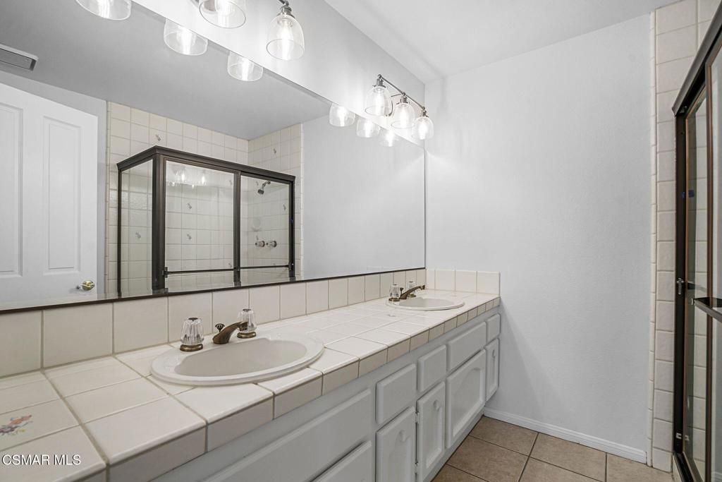 Bathroom, Dual Sink Vanities, Glass Shower, Interior, Tile Countertops