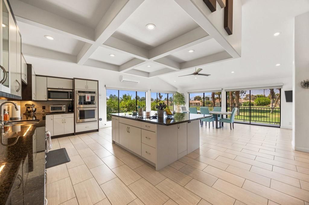 Dining room, Interior, Kitchen, Recessed Lighting, Stainless Steel Appliances, Wood Texture Flooring