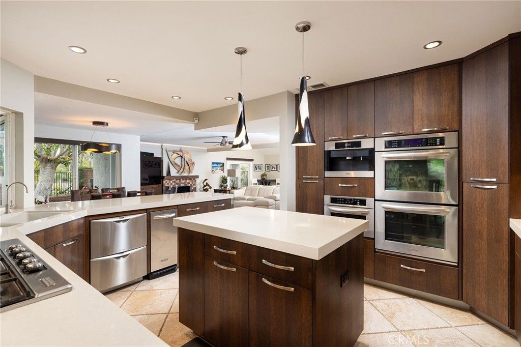 Interior, Kitchen, Pendant Lights, Recessed Lighting, Stainless Steel Appliances