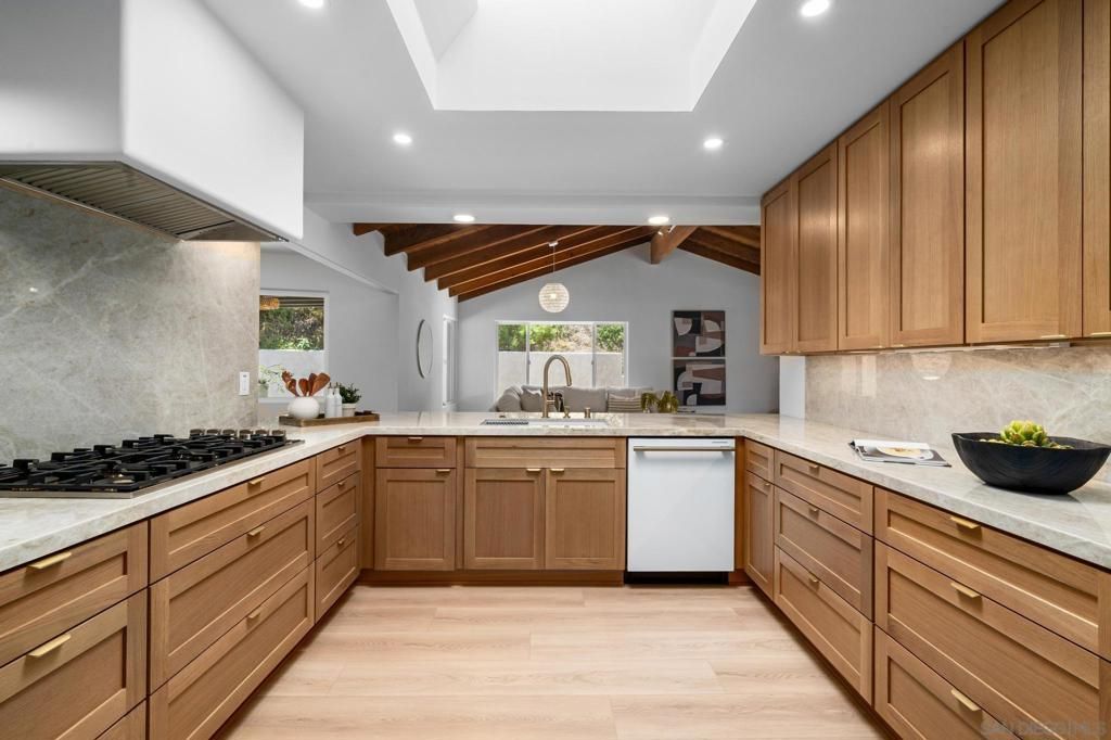 Interior, Kitchen, Recessed Lighting, Wooden Beams, Wooden Ceilings, Wood Texture Flooring