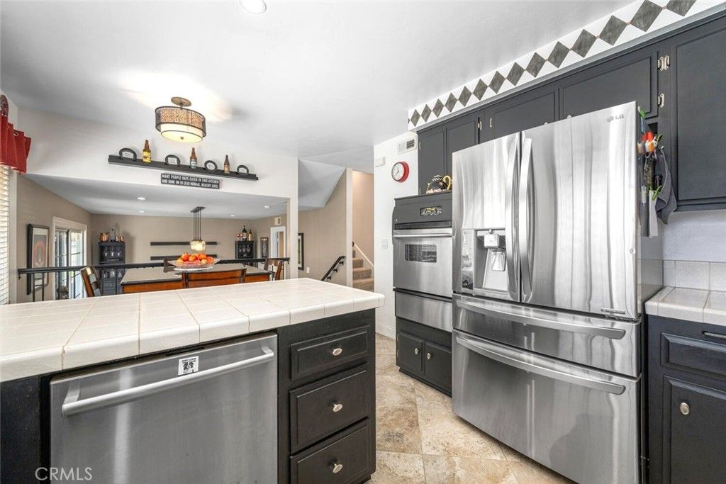 Dining room, Interior, Kitchen, Recessed Lighting, Stainless Steel Appliances, Tile Countertops