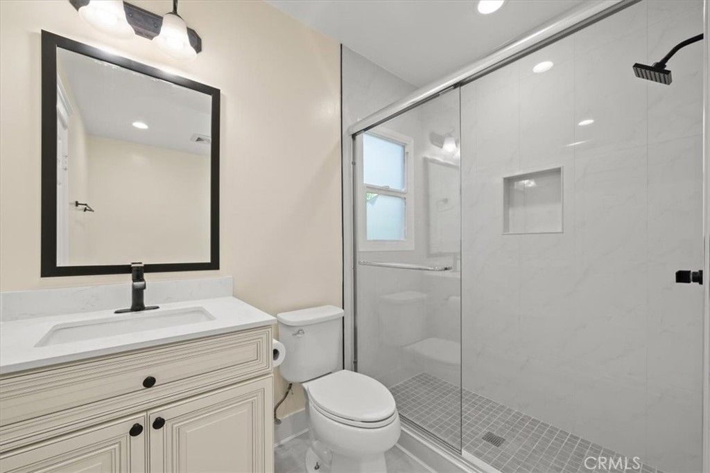 Bathroom, Glass Shower, Interior, Marble Walls, Recessed Lighting