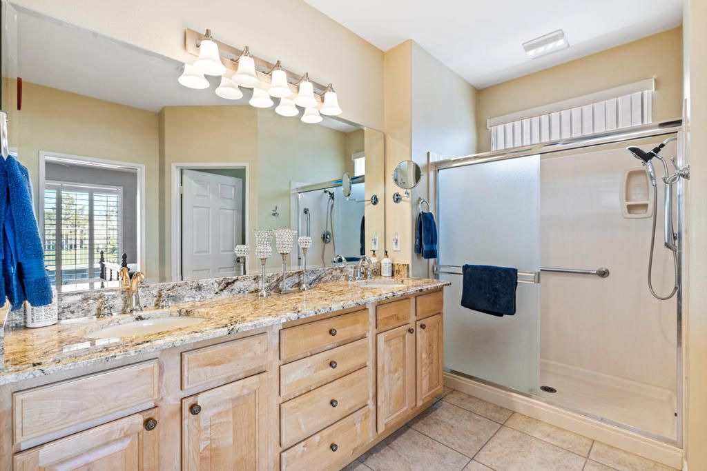 Bathroom, Dual Sink Vanities, Glass Shower, Interior