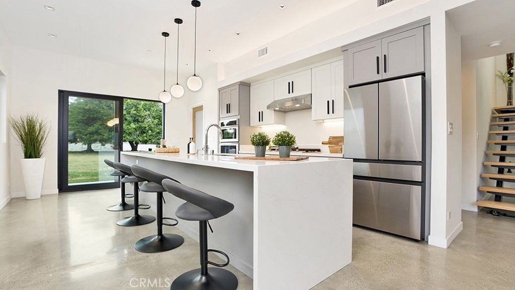 Interior, Kitchen, Pendant Lights, Recessed Lighting, Stainless Steel Appliances