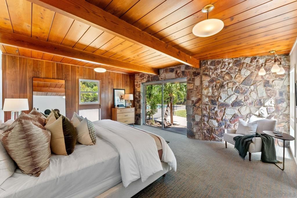 Bedroom, Interior, Stone Walls, Wooden Beams, Wooden Ceilings, Wooden Walls