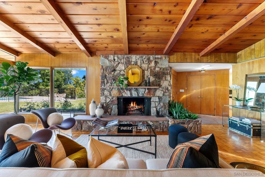 Fireplace, Interior, Living room, Stone Walls, Wooden Beams, Wooden Ceilings, Wooden Walls