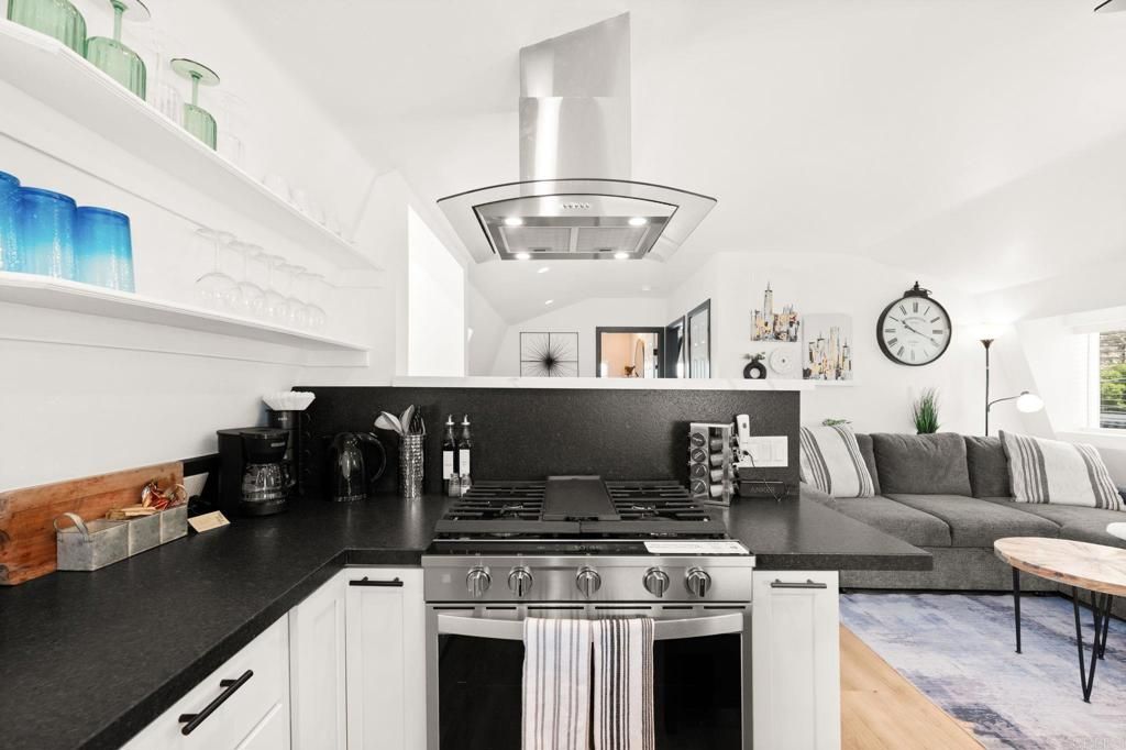 Interior, Kitchen, Living room, Stainless Steel Appliances, Wood Texture Flooring
