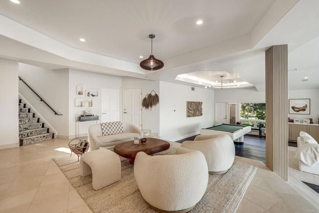 Billiard Table, Game Room, Interior, Living room, Pendant Lights, Recessed Lighting