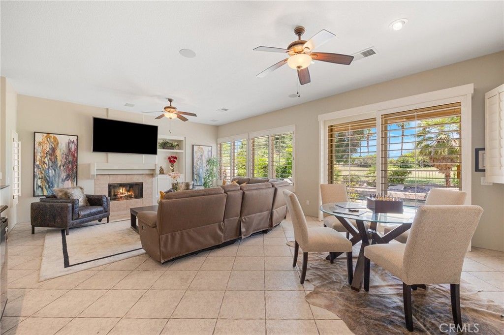 Dining room, Fireplace, Interior, Living room, Recessed Lighting