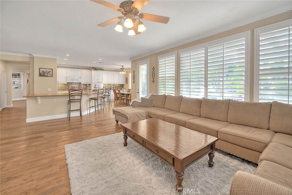 Dining room, Interior, Kitchen, Living room, Recessed Lighting, Wood Texture Flooring